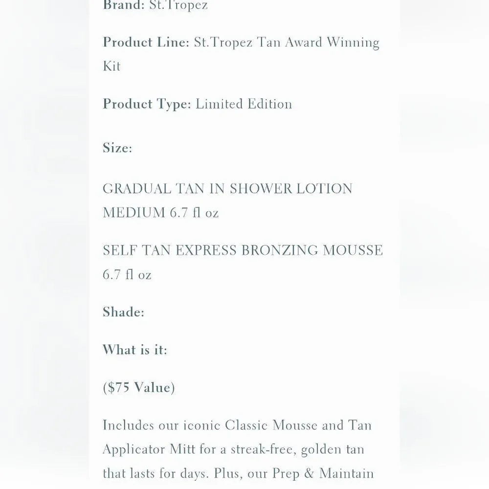 St.‎ Tropez Award Winning Kit